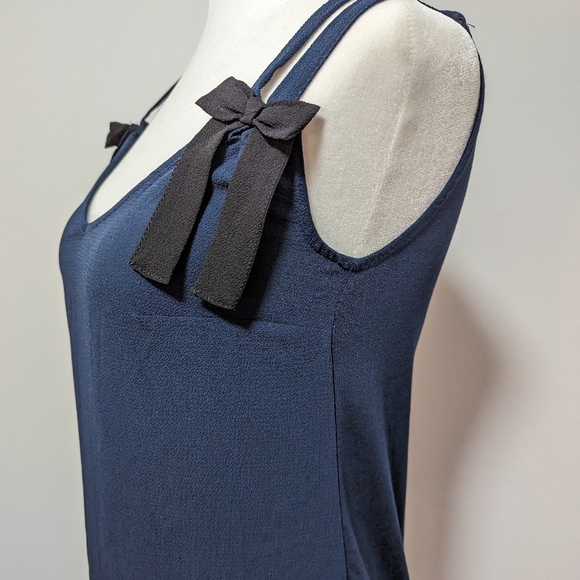 NAF NAF Flowy Double Strap Bow Sleeveless Top - Picture 10 of 12